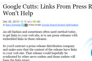 SEO: Press Releases Don’t Count Anymore?