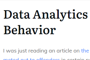 Data Analytics Predicts Human Behavior